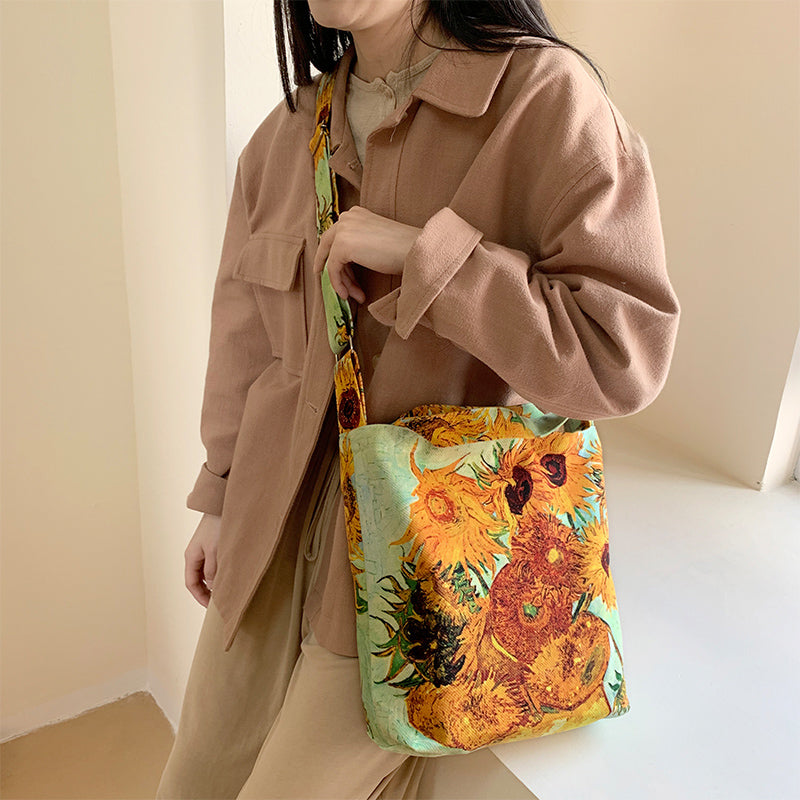 Van Gogh Sunflower Canvas Bag