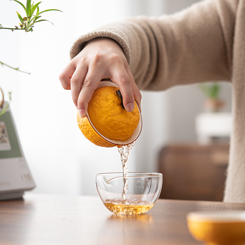 Handcrafted Orange-Shaped Portable Tea Infuser Kit