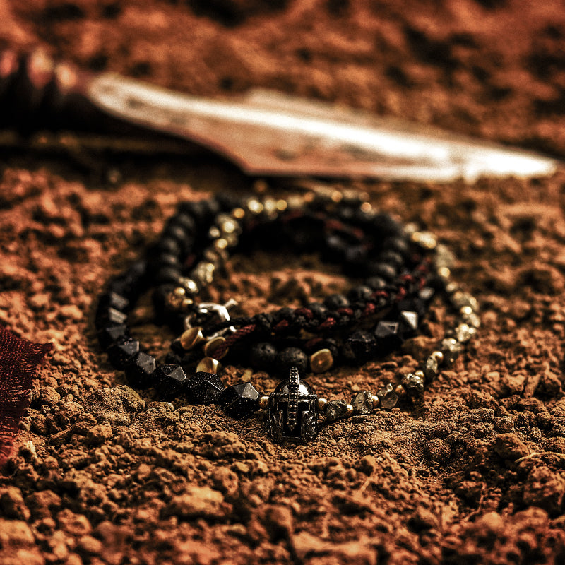 JCX Volcanic Stone Black Onyx Bracelet
