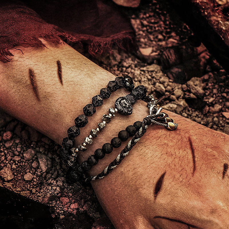 JCX Volcanic Stone Black Onyx Bracelet