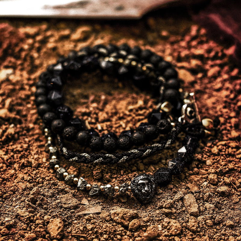 JCX Volcanic Stone Black Onyx Bracelet