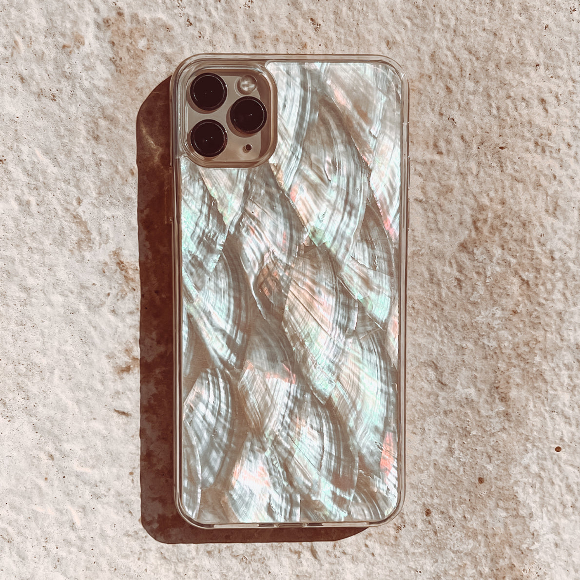 JCX Natural Seashell Mother of Pearl Handmade iPhone Case