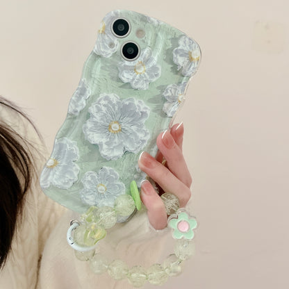 JCX 3D camellia Oil Painting Style  iPhone Case