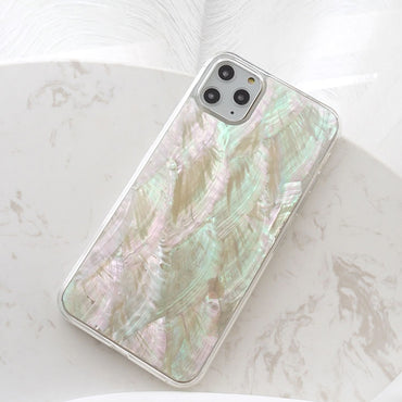 JCX Natural Seashell Mother of Pearl Handmade iPhone Case