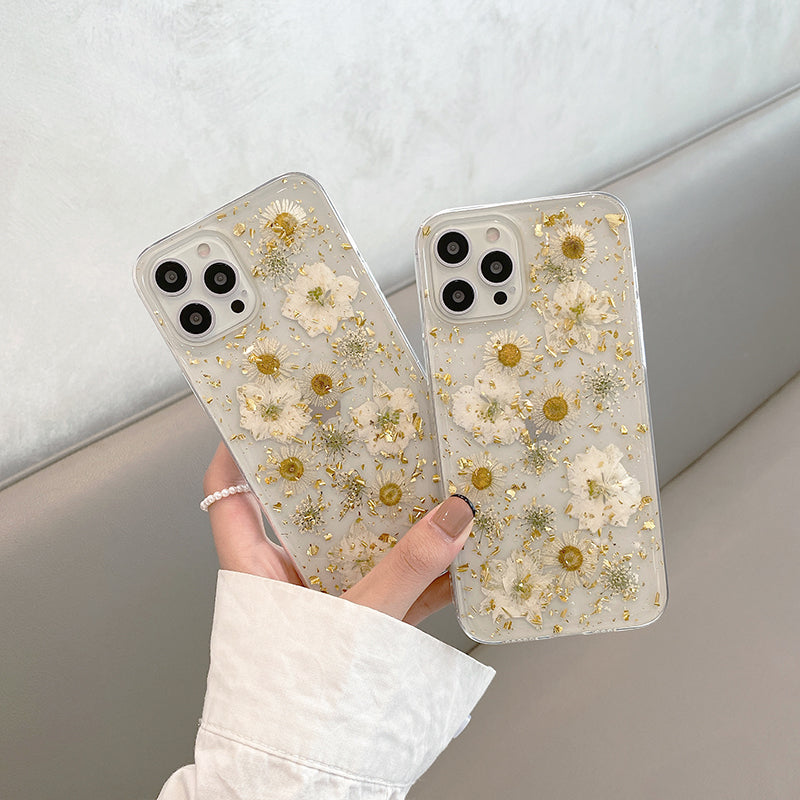 JCX Vivi Art Gold leaf daisy iPhone Case