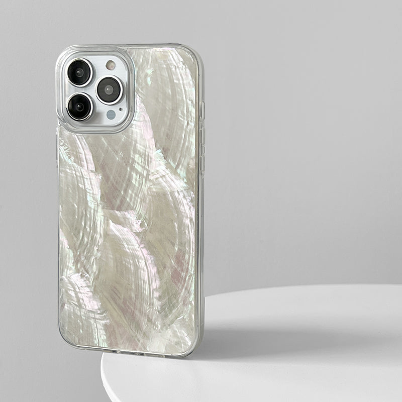JCX Natural Seashell Mother of Pearl Handmade iPhone Case