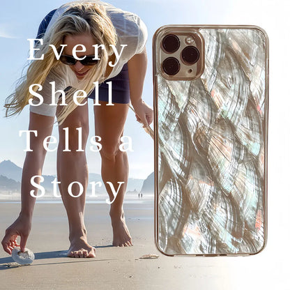 JCX Natural Seashell Mother of Pearl Handmade iPhone Case