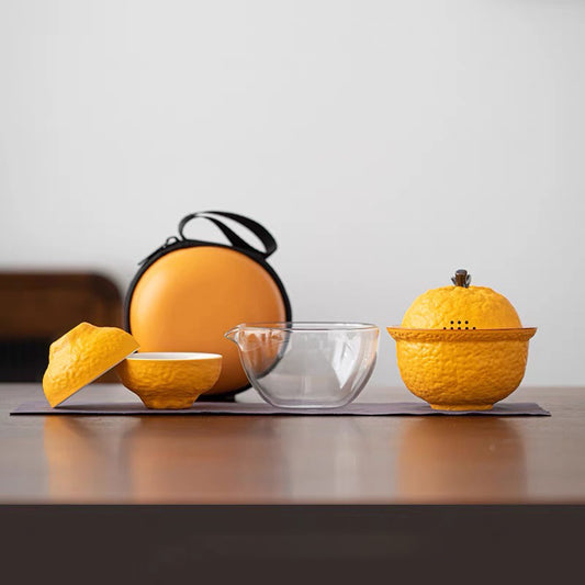 Handcrafted Orange-Shaped Portable Tea Infuser Kit