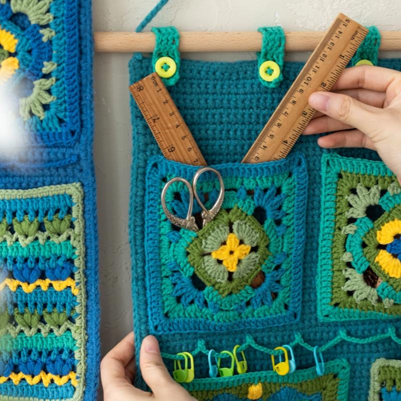 Hand-Crocheted Wall Storage Bag