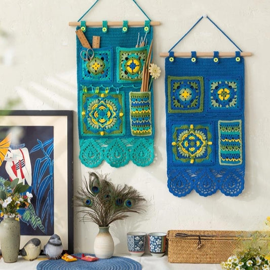 Hand-Crocheted Wall Storage Bag