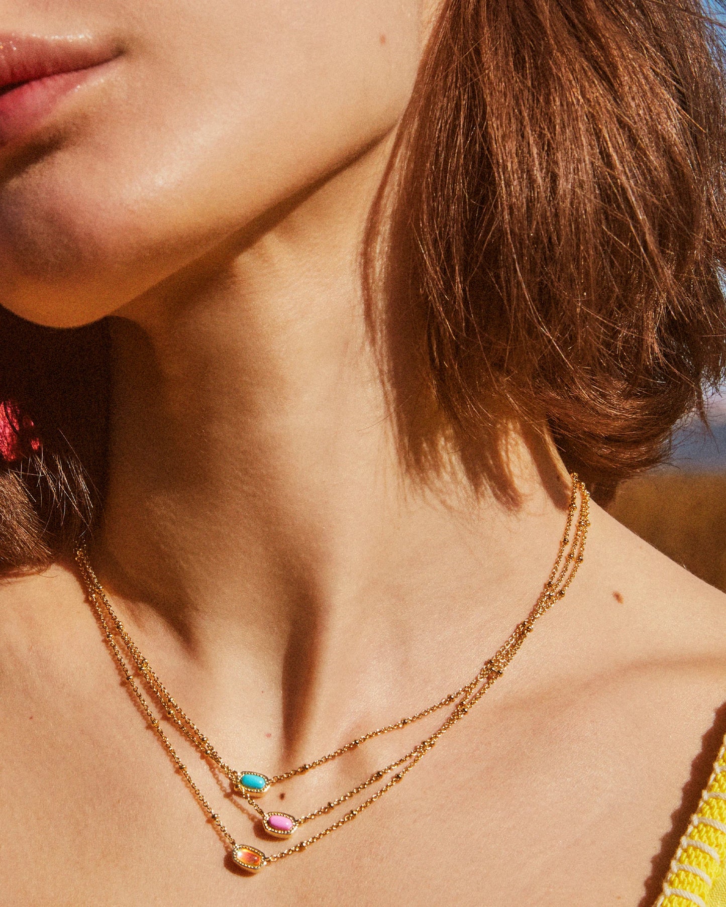 Mini Elisa Gold Satellite Short Pendant Necklace