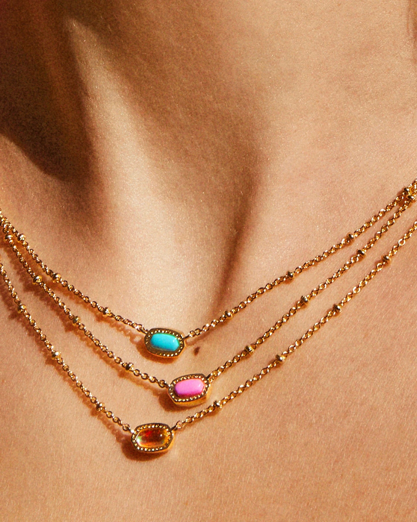 Mini Elisa Gold Satellite Short Pendant Necklace