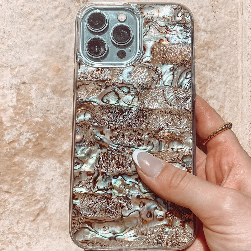 JCX Natural Seashell Mother of Pearl Handmade KULA iPhone Case