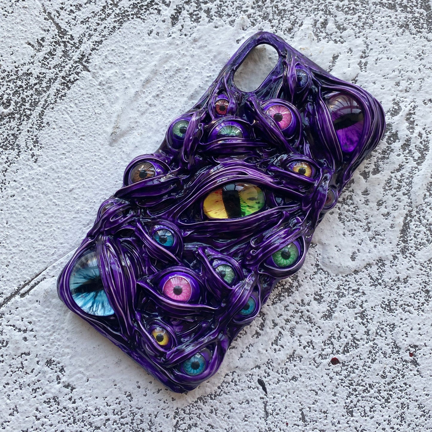 JCX Purple Demon Eyeball Handmade Creative iPhone Case