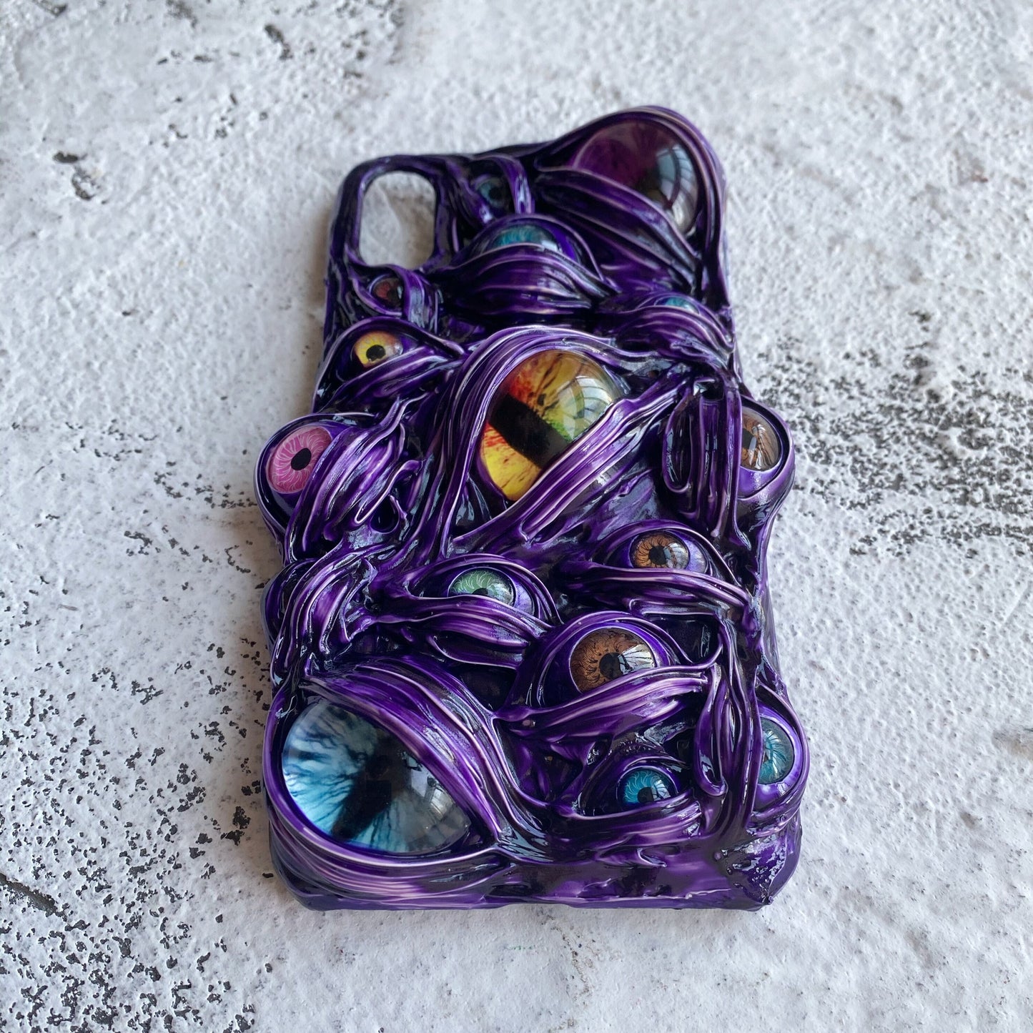 JCX Purple Demon Eyeball Handmade Creative iPhone Case
