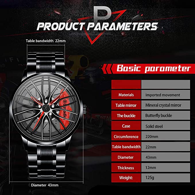 JCX Racing Car Rim Watch