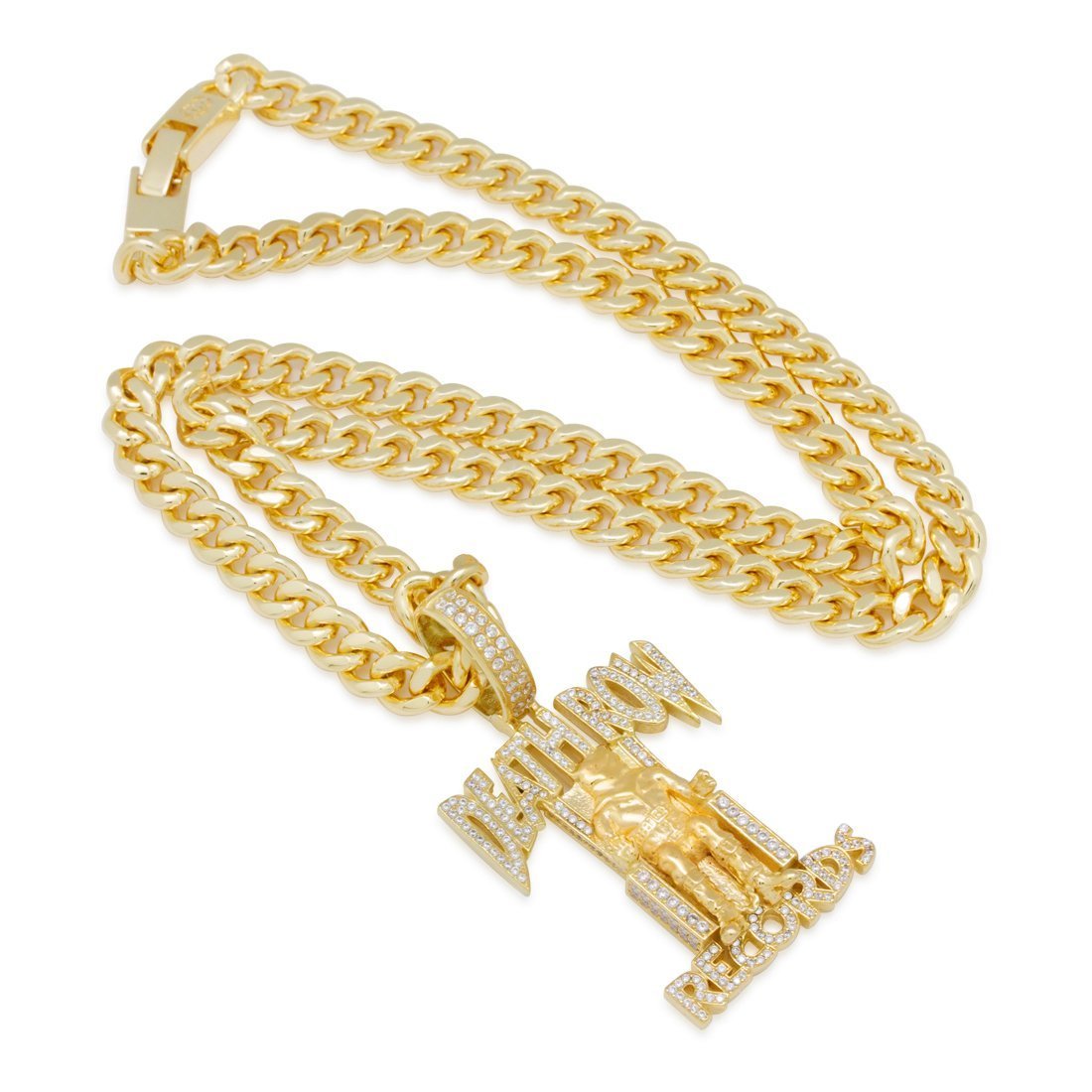 JCX DEATH ROW RECORDS ICED LOGO NECKLACE
