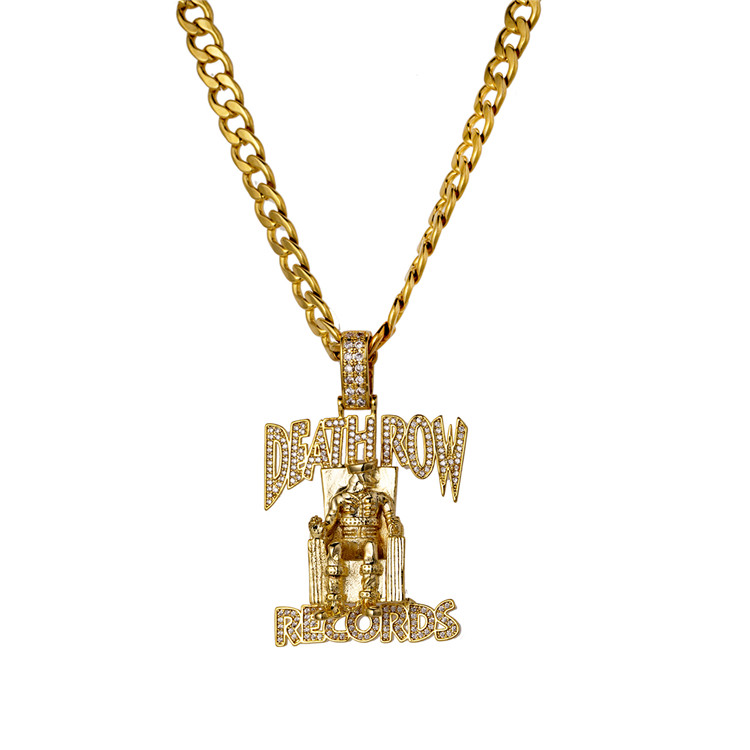 JCX DEATH ROW RECORDS ICED LOGO NECKLACE