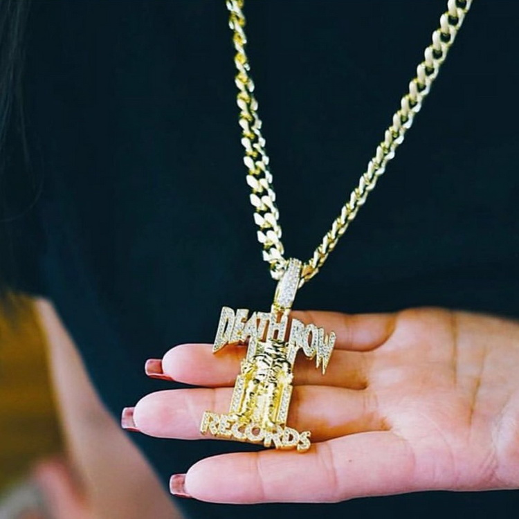 JCX DEATH ROW RECORDS ICED LOGO NECKLACE