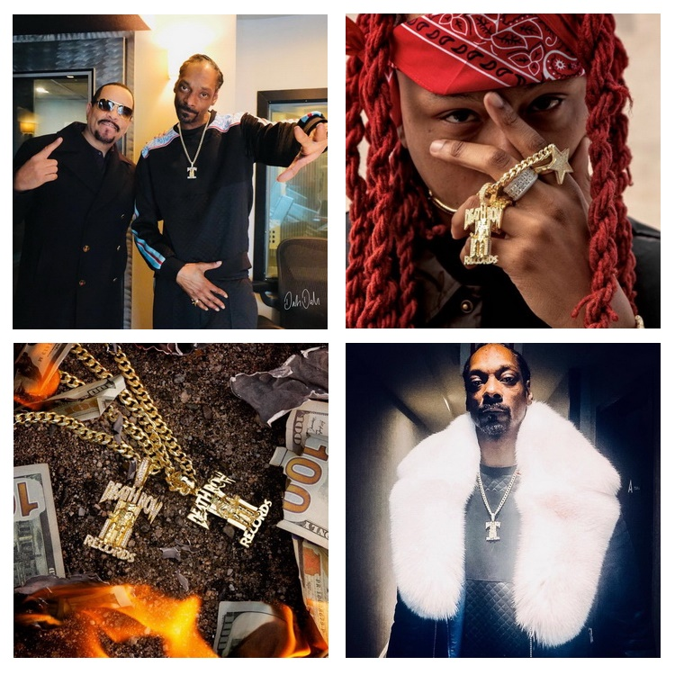 JCX DEATH ROW RECORDS ICED LOGO NECKLACE