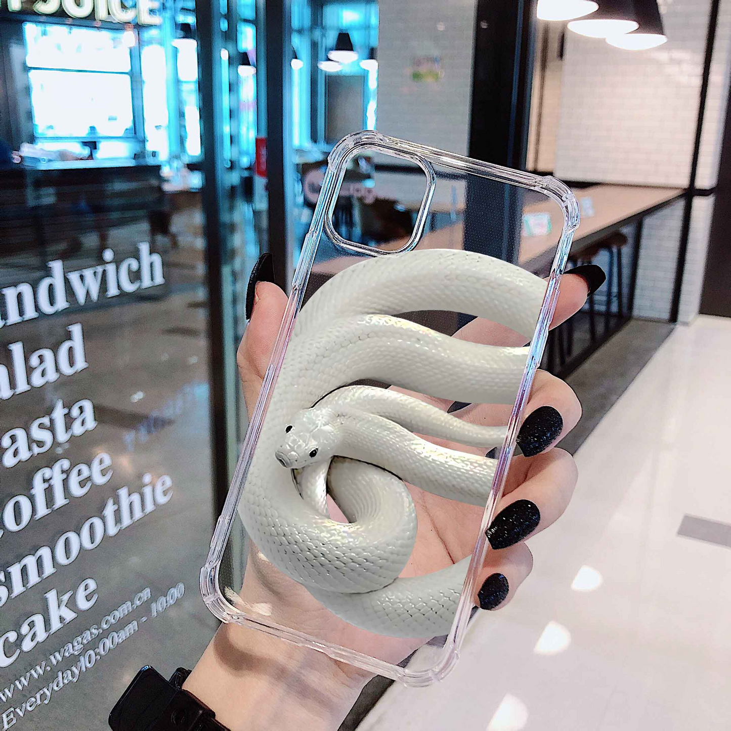 JCX White Snake Creative iPhone Case