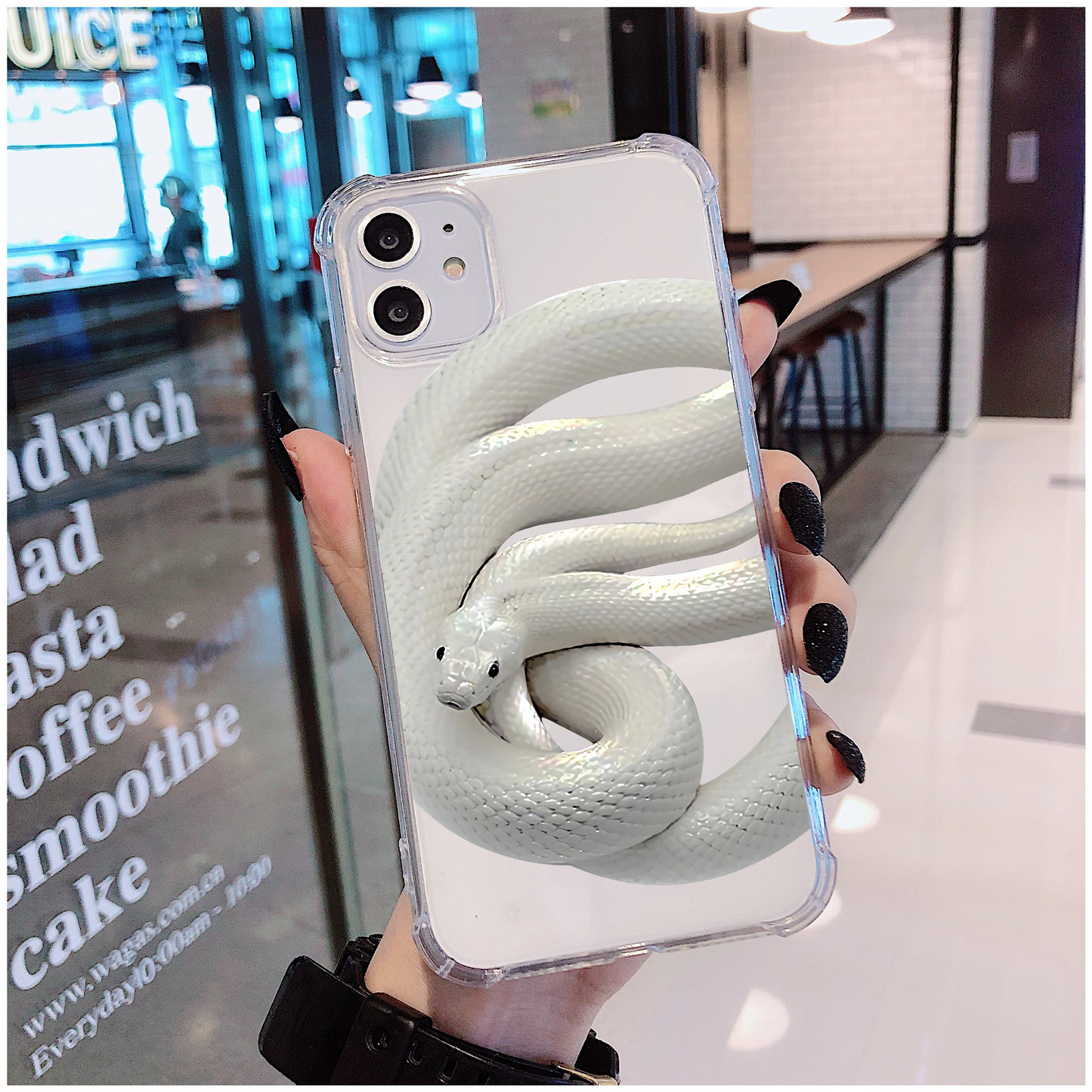 JCX White Snake Creative iPhone Case